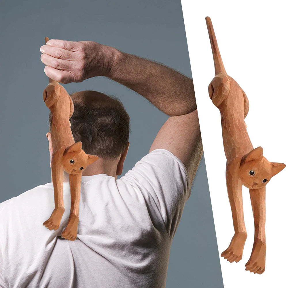 Funny Basswood Cat Back Scratcher Body Itching Stick Therapeutic Self-Massager Wood Light Durable Creative Gifts Dropshipping